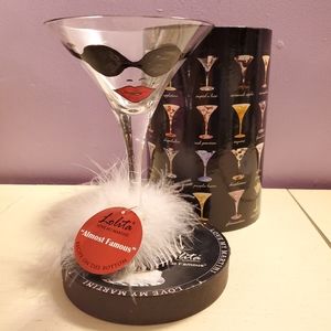 Hand painted Lolita Almost Famous martini glass